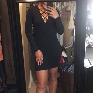 Black long sleeved dress